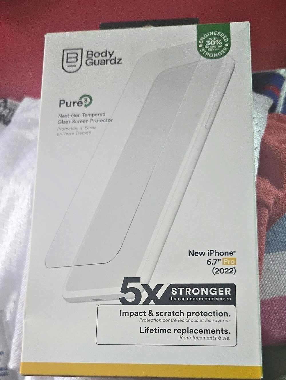 BodyGuardz PureGuard Tempered Glass Screen Protector for iPhone 6.7" Pro